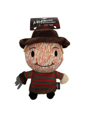A Nightmare on Elm Street Freddy Krueger Plush Squeaker Dog Toy Horror Halloween